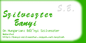 szilveszter banyi business card